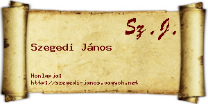 Szegedi János névjegykártya