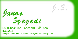 janos szegedi business card